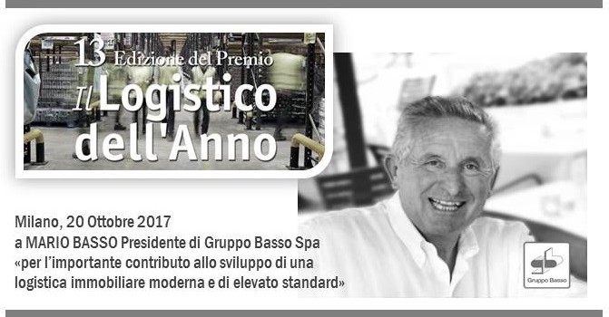 Il Logistico dell'Anno 2017 a Mario Basso, Presidente di Gruppo Basso Spa
